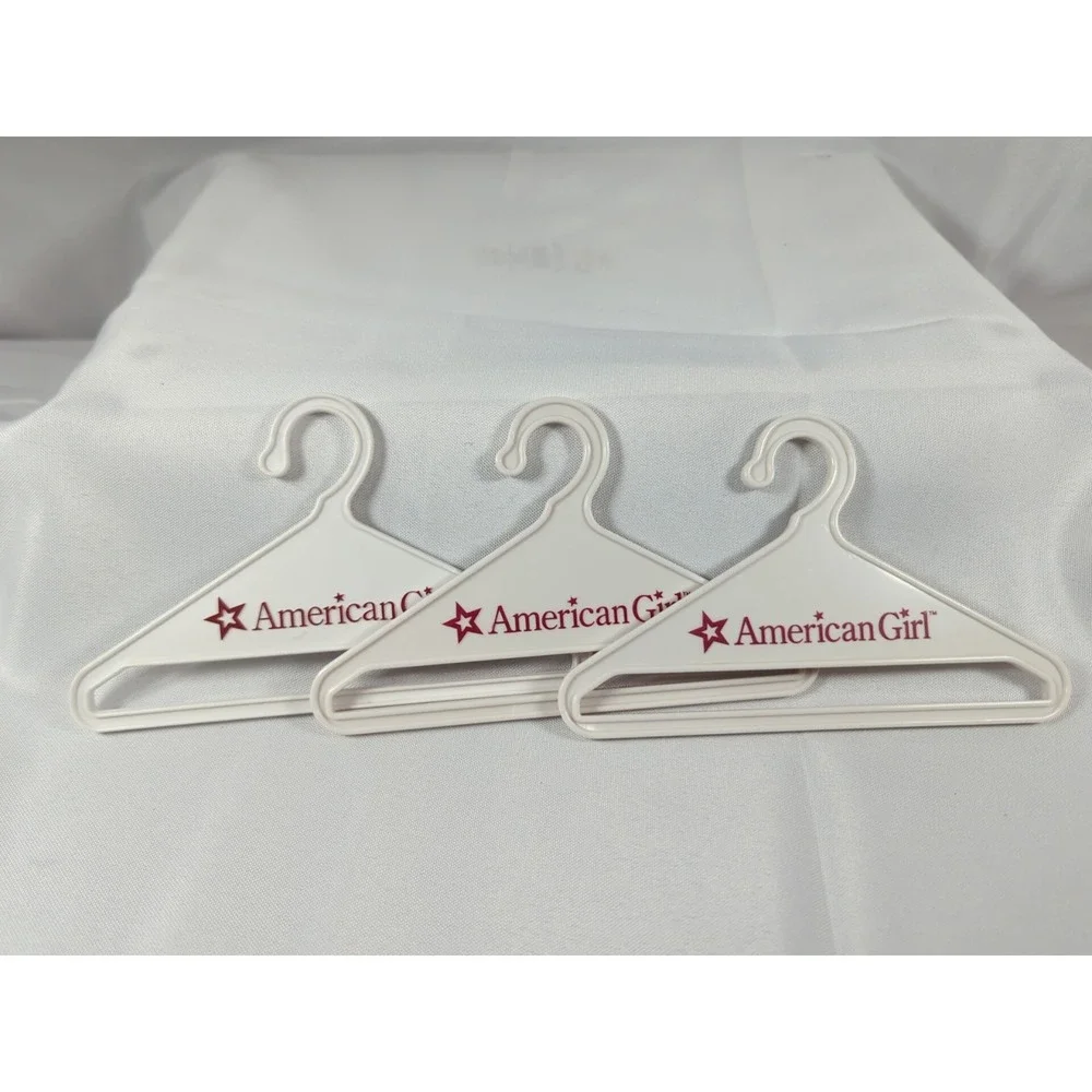 American Girl Lot of 3 White Plastic Doll Clothing Hangers